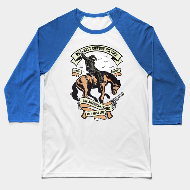 Wild West Cowboy Culture Baseball T-Shirt by Tempe Gaul